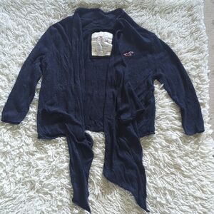 Hollister Navy Open Front Tieable Sweater